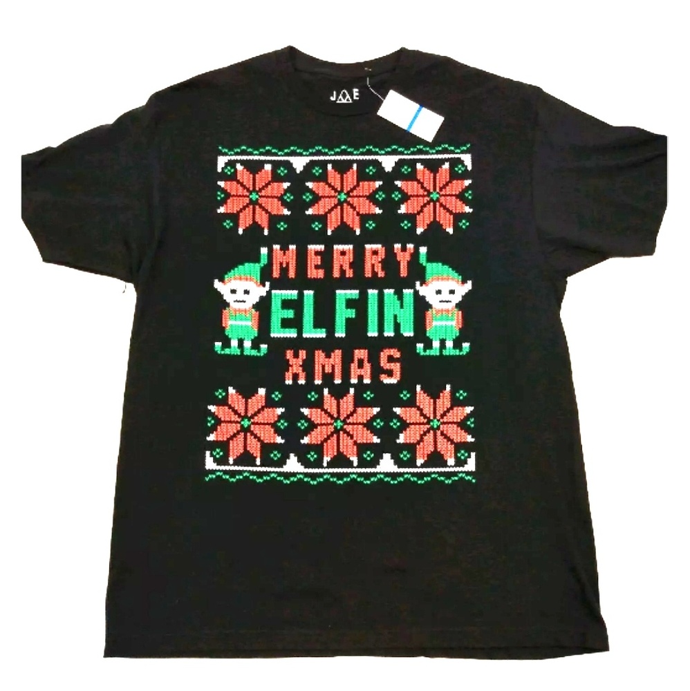 Merry Elfin X mas T shirt mens size XL